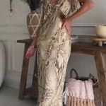 ZARA  Women's V-Neck Ruffle Animal Print Dress Photo 0