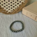 Black Pearl Bracelet Vintage “Xenae” Bauble Dark Romantic Stretch Mob Wife Gray Photo 5