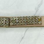 Faux Leather Rhinestone Buckle Stretch Cinch Belt Size Small S Womens Brown Photo 3