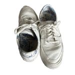 Reformation /Anthropologie Harlow white leather blue floral sneakers size 8 Photo 1