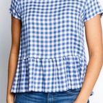 Hem & Thread Plaid peplum open back tie blouse NEW Photo 0