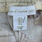 House‎ of Harlow 1960 Floral Linen Blend Wide Leg Drawstring Pants Size S NWOT Tan Photo 6