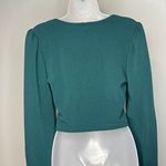 SheIn Dark Green Square Neck Lantern Long Sleeve, Petite 8/10 Photo 6