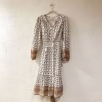 Cleobella  Blakely Floral Long Sleeve Midi Dress in White Brown Large Photo 2
