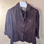 Cato  Womens Chocolate Brown Lined Blazer‎ Pockets Size 18/20 Career Wear Office Photo 0