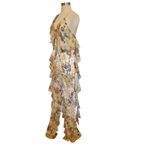 Luxxel Becca Frill Maxi Floral Dress In Butter Yellow & Gold LD10761 Photo 4