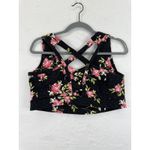 Torrid Active Crop Top Floral Black Plus Size Criss Cross Back Size 2 Photo 1