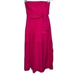 Anthropologie  Maeve Womens Size 0 Pink Brin Strapless Cropped Tie Front Jumpsuit Photo 7