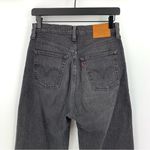 Levi's Premium Ribcage Straight Ankle Jean Wash Black Grey Denim 26 Photo 9