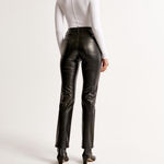Abercrombie & Fitch Black Jean/Leather Pant Photo 1