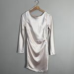 Hello Molly Expressed Permission Mini Dress Women's XS 2 Champagne Satin NWT Photo 4