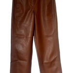 Wilfred Women’s Aritzia  Free High Rise Brown Faux Leather Trouser Pant Size 2 Photo 0