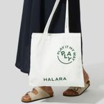Halara New In Package  White Play It My Way Canvss Logo Tote Bag Photo 1