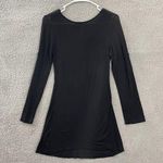 Mur Mur Top Women S Black Casual Long Sleeve Roll Tab Scoop Neck Tunic Photo 4