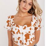 Backyard Roses Cow Print Crop Top Photo 0