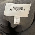 Milly  Women's Gray Flutter Sleeve Wool Sheath Dress Size 6 Formal Midi Length Photo 6