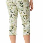 Gloria Vanderbilt Amanda Green White Spring Leaf Print High Rise Capri Pants NWT Photo 2