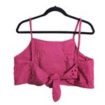 ANDIE NWT The Santiago Crop Top Eyelet Rosette Tie Back Boho S Photo 2
