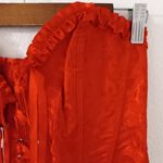 EVAbaby M Red Ruffle Satin Front Hook Bustier Size M Photo 7
