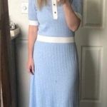 BOSS Light Blue Collared Short Sleeve Front Button Closure Polo Knit Midi Dress Photo 12