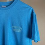 Gildan NEW Heavy Duty Women's Large Embroidered Virginia VA Aqua Blue Tee Shirt Photo 4