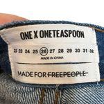 One Teaspoon  Free People High Waist Distressed Bonita Blue Cult Denim Shorts 26 Photo 8