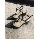 Nine West Black Patent Leather Pointed Toe T Strap Block Heels Women Sz 9M NWOT Photo 2