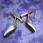 Lulus Golden Cream Satin Strappy Block Heel Closed Toe Women’s Classy Pumps 7M Size 7 Photo 3