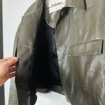 NANUSHKA Dark Olive Cropped Holleen Shirt Long Sleeves Jacket Size Large Green Photo 7