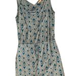Banana Republic drape neck blue and white chain dress womens medium Photo 1