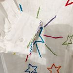 Bits And Pieces To Go Stary Shirt Dress White Multicolor Embroidered Star M/L Size L Photo 5