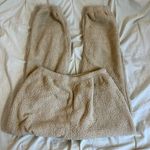 SheIn Neutral Beige Fuzzy Two Piece Co-ord Lounge Sweatpants Set Size Medium Photo 10
