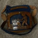 Denim and wood bag from Santo Domingo Blue Photo 0