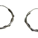 Sterling Silver Hoops Earrings Twist 925 3/4 Inch Photo 0