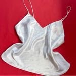 Frederick's of Hollywood Vintage 90s Solid White Satin V-Neck Tank Top Photo 0