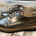 Clarks  Zante Zara Pewter Metallic Leather Oxford Shoes Women's Size 9.5 Comfort Photo 0
