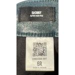 EXPRESS Women's Pants Skinny Super Faux Straight Leg Stretch Green Sparkle Sz. 6 Photo 9