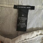 Zac & Rachel 2X Blue White Striped Pullon Ankle Pants with Millennium Fabric Size XXL Photo 4