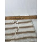 Madden NYC Striped Crochet Knit Shorts Women Drawstring Beach Boho Tan Sz L White Size L Photo 7