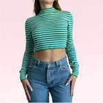 Silence + Noise ANTHROPOLOGIE  Striped Cropped Sweatshirt Size S Photo 1