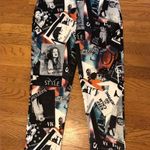 OVI collage print satin ankle pants size M Photo 10