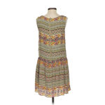 Hemant & Nandita Beaded Drop Waist Shift Mini Dress in Multicolor Size 4 Tan Photo 4