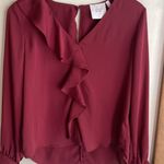L'Academie The Ruffle Blouse in Cabernet Photo 5