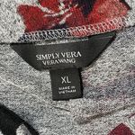 Vera Wang Simply Vera  X-Large Sweater Top Floral Long Sleeve Stretch Draped Neck Photo 6
