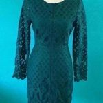 ⭐️ Cupcakes & Cashmere forest green Spence lace long sleeve dress in size 2 Blue Photo 0