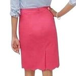 J.Crew Factory Scalloped Sateen Pencil Skirt Womens 4 Pink Preppy Career Classic Photo 1