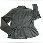 Anna Cai New York Olive Green Military Look Zippered Ruffled Hem Jacket Sz L. Size L Photo 1