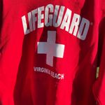 Lifeguard Virginia Beach red and white unisex hoodie sweater Size M Photo 9