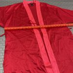 Victoria's Secret Victoria’s Secret Red Satin Kimono Robe XS/S Pink Trim (No Belt) Photo 5