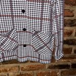 Cuddl Duds  White Houndstooth Plaid Button Down Soft Knit Shirt Women's Size XS Photo 2
